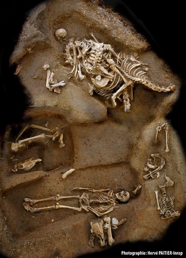 Unusual Gallo-Roman horse and human skeletons were discovered in France's Evreux (Eure)