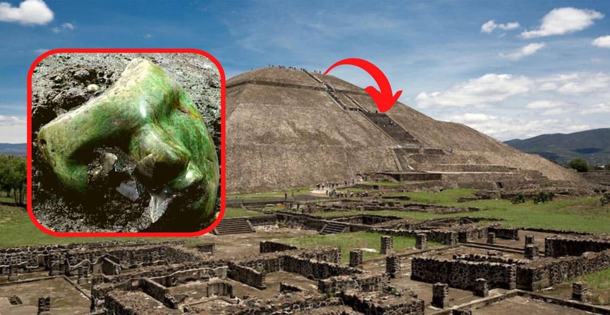 2,000-Year-Old Realistic Green Mask Found Nestled Inside an Ancient Pyramid