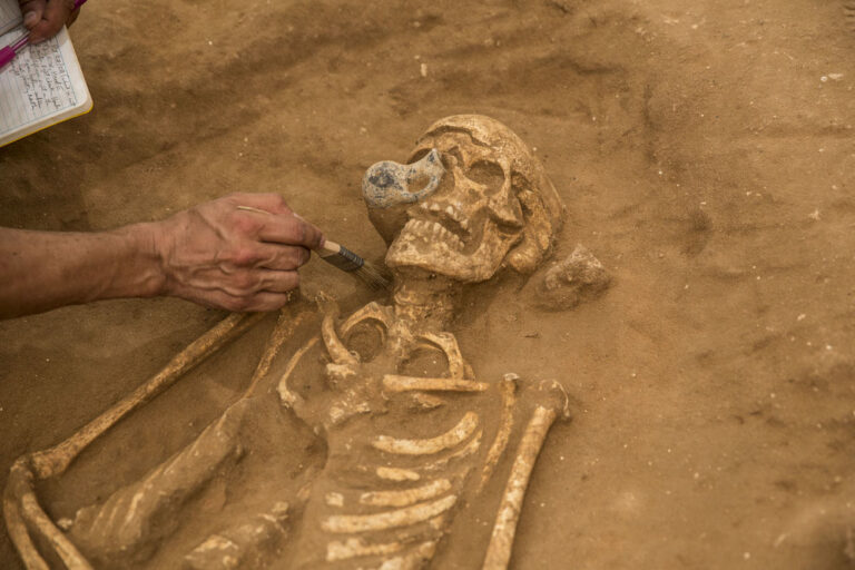 3,000-Year-Old Skeleton Found in the Philistine Cemetery Had Juglet Stuck to Its Skull