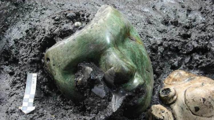 2,000-Year-Old Realistic Green Mask Found Nestled Inside an Ancient Pyramid