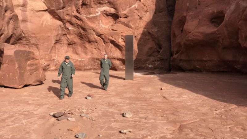 Metal Monolith Found by a Helicopter Crew in Utah Desert