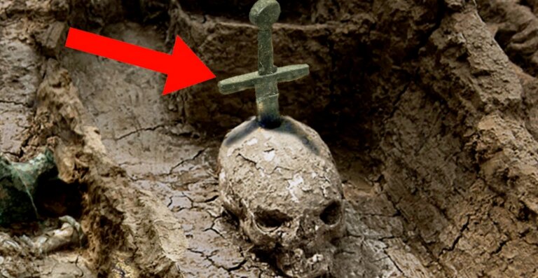 A Skeleton Found With Its Head Pierced By A Sword, Causing Curiosity And Shocking To Experts