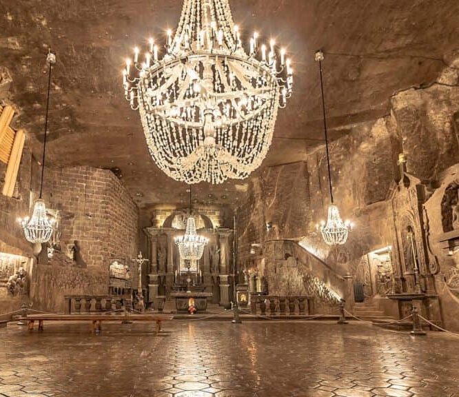 An Ancient Polish Salt Mine that has Underground Lakes