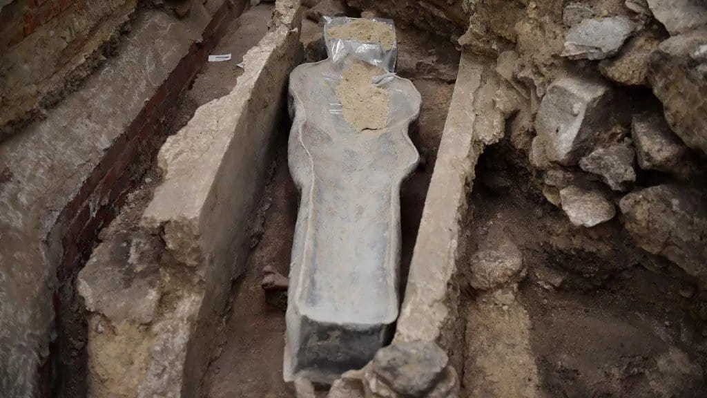 Sarcophagus Unearthed at Fire-Damaged Notre Dame Cathedral