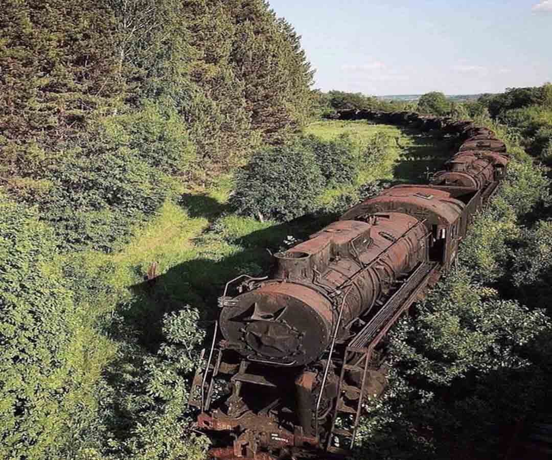 Eerie Train Graveyard Gives a Glimpse