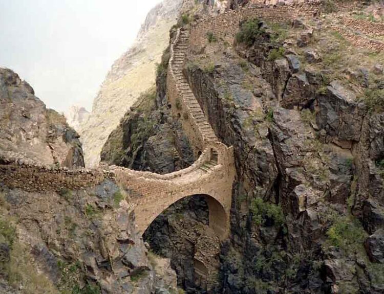 The Shaharah Bridge in Yemen