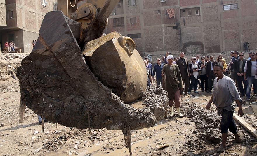 Pharaoh Ramses II Statue Unearthed in Cairo Slum