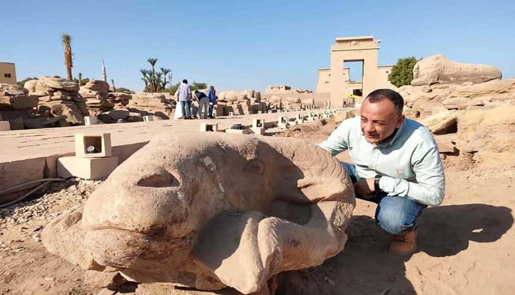 Ancient Ram Head Statues Discovered on Egypt's Avenue of Sphinxes near ...