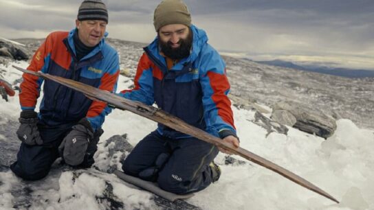 Wooden Ski Pair