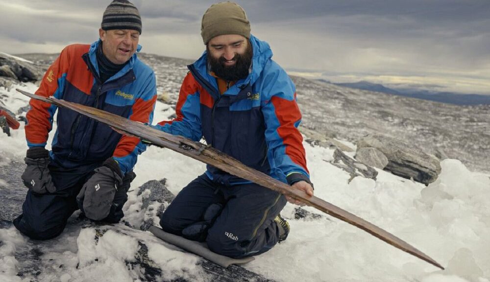 Wooden Ski Pair